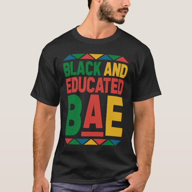 Camiseta Dashiki Black History Month Black And Educated BAE (Anverso)