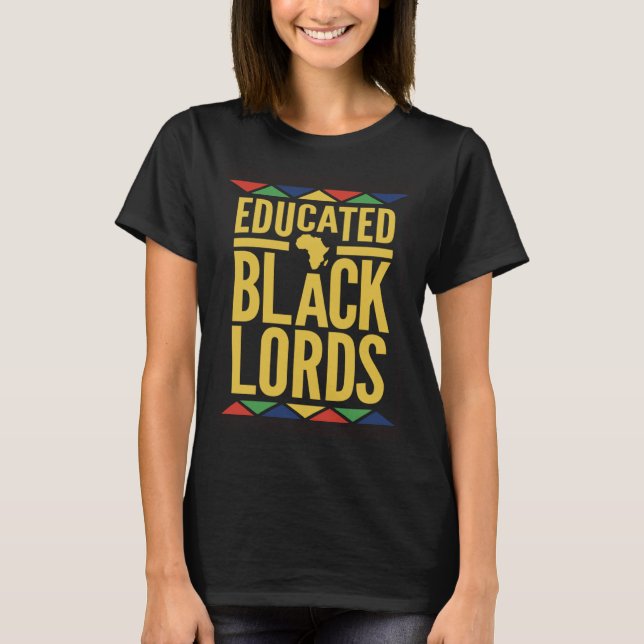 Camiseta Dashiki Educated Black Lords   African DNA Pride (Anverso)