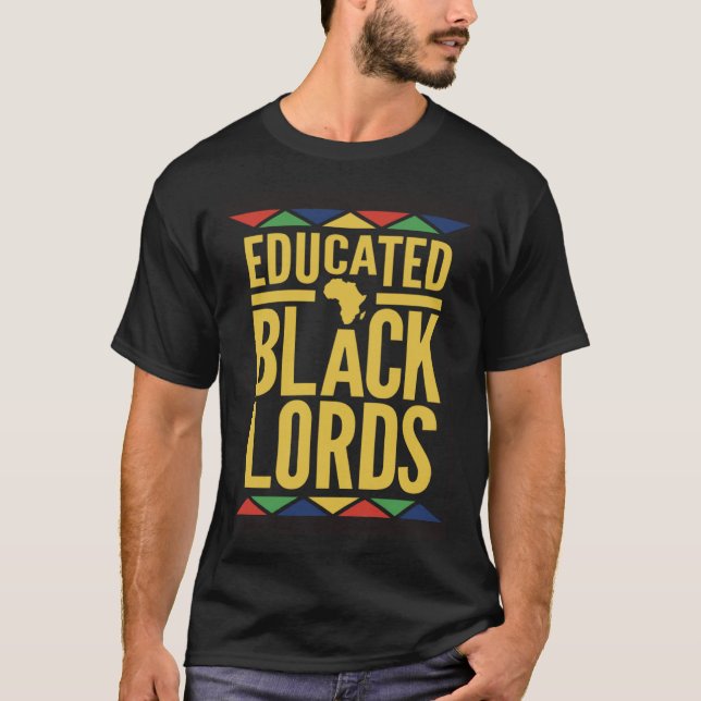 Camiseta Dashiki Educated Black Lords   African DNA Pride (Anverso)