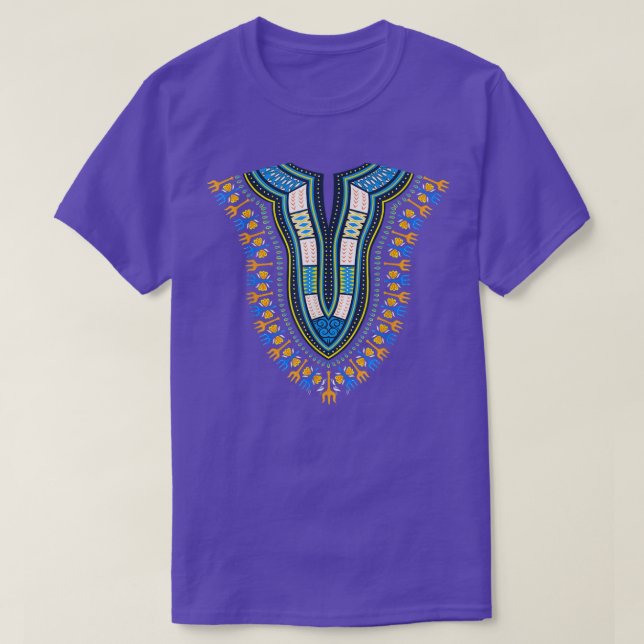 Camiseta Dashiki Kente africano imprime los hombres de tela (Diseño del anverso)