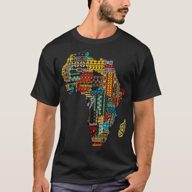 Camiseta Dashiki Pattrens Africanos Patrocinan el mes de la (Anverso)