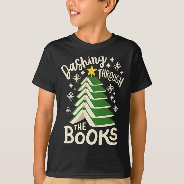 Camiseta Dashing Through The Books Christmas Book Lovers Me (Anverso)