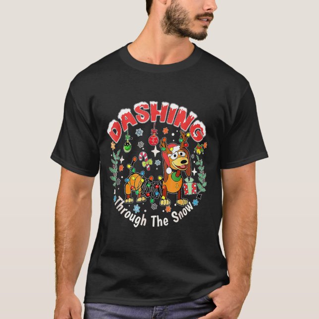 Camiseta Dashing Through The Snow, Dog Christmas, Funny Chr (Anverso)