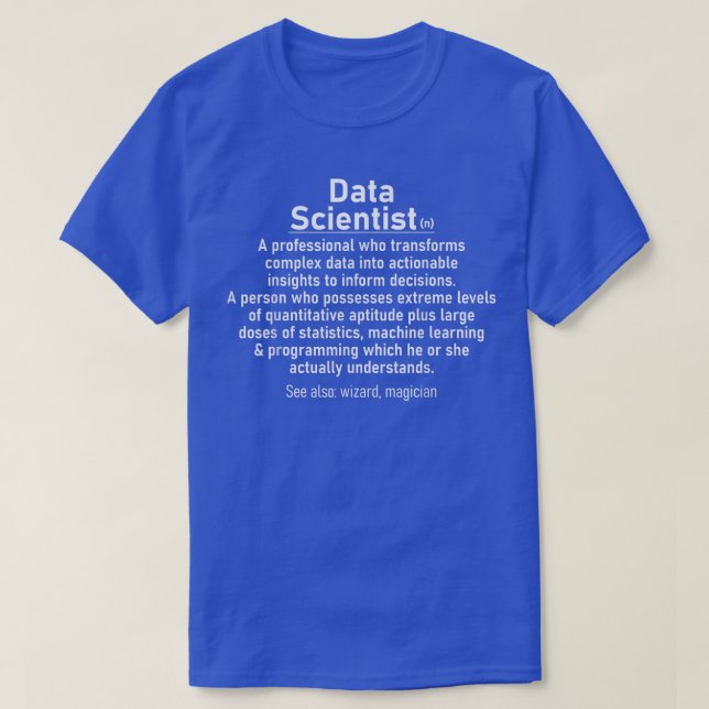 Camiseta Data Scientist definition Data science analyst sta (Diseño del anverso)