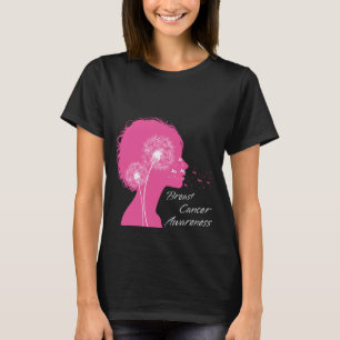 Camiseta Dato de cinta rosada de Dandelion Breast Cancer Aw