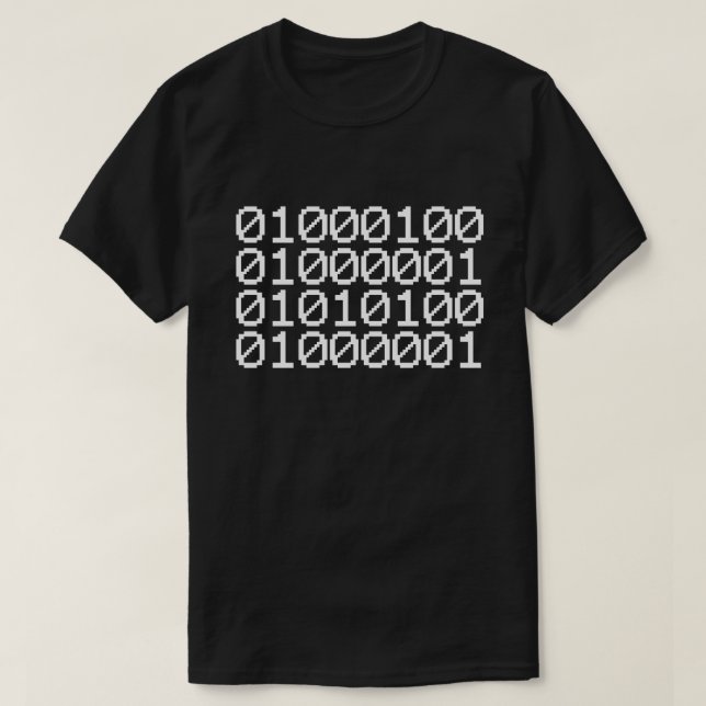 CAMISETA DATOS BINARIOS (Diseño del anverso)