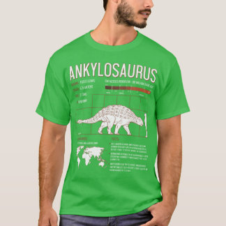 Camiseta Datos de dinosaurio Ankylosaurus Hombres Mujeres C