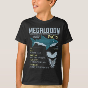 Camiseta Datos de Megalodón Diente de Tiburón Prehistórico 