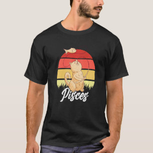 Camiseta Datos del signo zodiacal Piscis  Gato  Horóscopo A