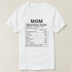 Camiseta Datos Divertidos de la Nutrición para Mamá Regalo