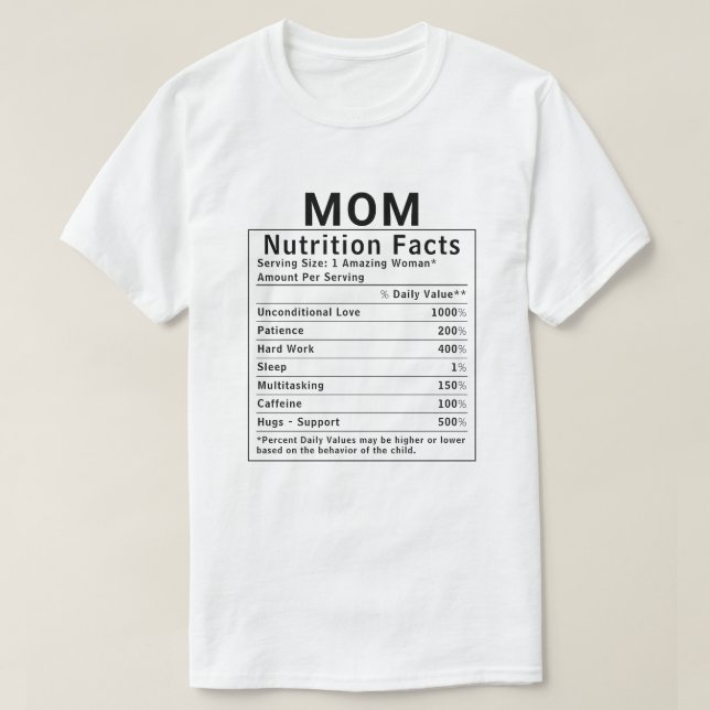 Camiseta Datos Divertidos de la Nutrición para Mamá Regalo  (Diseño del anverso)