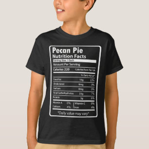 Camiseta Datos divertidos de nutrición de la tarta de pacan