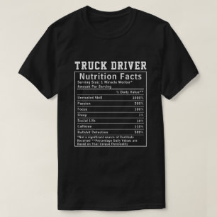Camiseta Datos divertidos de nutrición para camioneros Logí