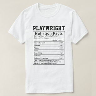 Camiseta Datos divertidos de nutrición para dramaturgos reg