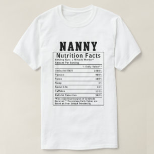 Camiseta Datos Divertidos de Nutrición para Niñera Regalo p