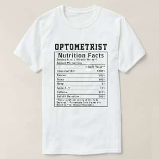 Camiseta Datos divertidos de nutrición para optometristas r