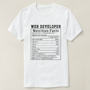 Camiseta Datos divertidos sobre la nutrición del desarrolla