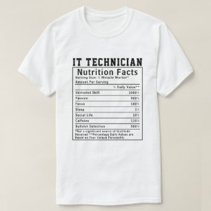 Camiseta Datos divertidos sobre nutrición de técnicos de TI