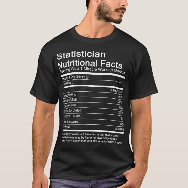 Camiseta Datos Estadísticos Nutricionales Divertidos Para L (Anverso)