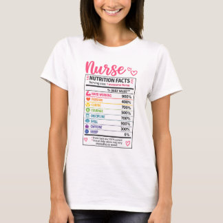 Camiseta Datos Nutricionales de Enfermera Divertidos