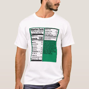 Camiseta Datos nutricionales de hombres nigerianos