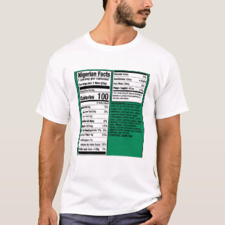 Camiseta Datos nutricionales de hombres nigerianos 