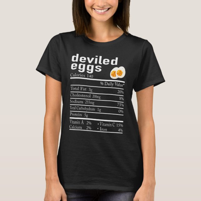 Camiseta Datos Nutricionales de Huevos Rellenos Acción de G (Anverso)