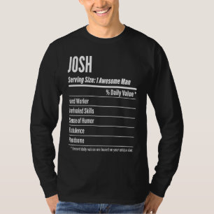 Camiseta Datos Nutricionales de Josh Tamaño de la Porción C