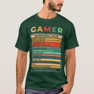 Camiseta Datos Nutricionales de Jugador Juego de Video Dive