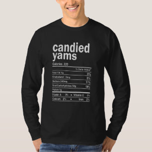 Camiseta Datos Nutricionales de Ñames Azucarados Acción de