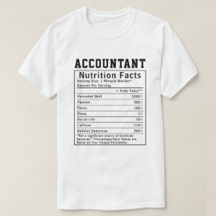 Camiseta Datos Nutricionales del Contador Divertido Finanza