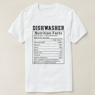 Camiseta Datos Nutricionales Divertidos de Lavavajillas Per