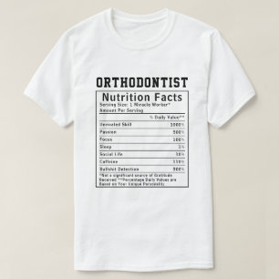 Camiseta Datos nutricionales divertidos de ortodoncia Clíni