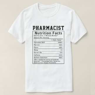 Camiseta Datos nutricionales divertidos del farmacéutico re
