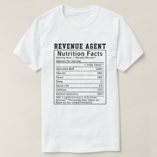 Camiseta Datos Nutricionales Divertidos para Agente de Rent