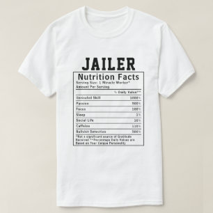 Camiseta Datos Nutricionales Divertidos para Carceleros Reg