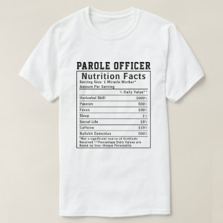 Camiseta Datos Nutricionales Divertidos para Oficiales de L