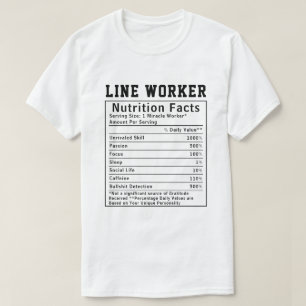 Camiseta Datos Nutricionales Divertidos para Trabajadores d
