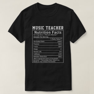 Camiseta Datos Nutricionales Divertidos Profesor de Música 