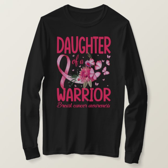 Camiseta Daughter Of A Warrior Breast Cancer (Anverso del diseño)