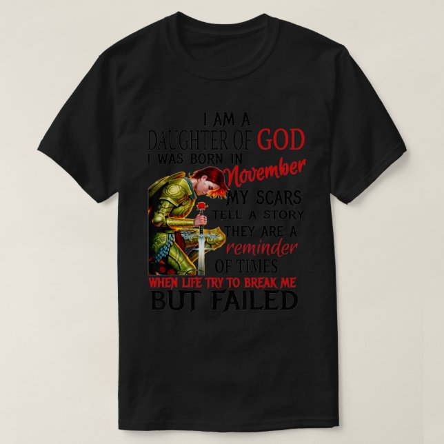 Camiseta DAUGHTER OF GOD November  (Diseño del anverso)