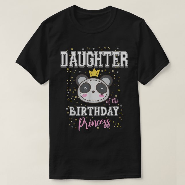 Camiseta Daughter of The Birthday Princess Cute Panda Bear  (Diseño del anverso)