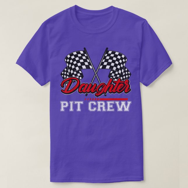 Camiseta Daughter Pit Crew Funny Hosting Car Race Family Ma (Diseño del anverso)