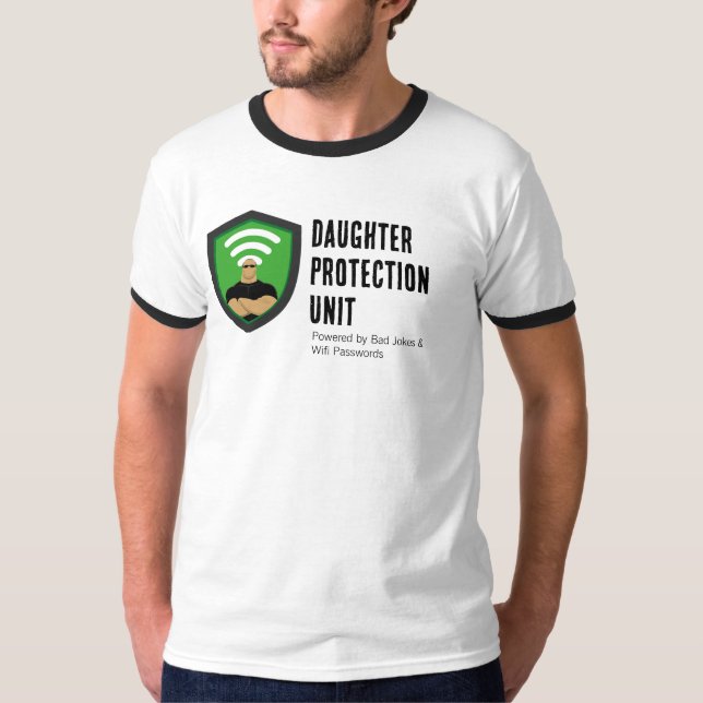 Camiseta Daughter Protection Unit Dad Funny Design (Anverso)