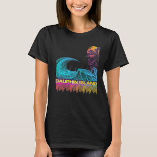 Camiseta Dauphin Island Retro 80 Estilo Vaporwave