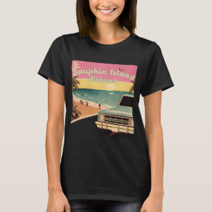 Camiseta Dauphin Island Retro Beach Vacaciones Gráficas Ala