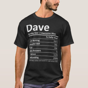 Camiseta DAVE Nutrition Funny Cumpleaños Nombre Personaliz