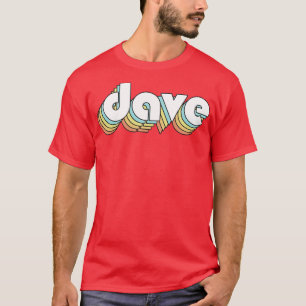 Camiseta Dave Retro Estilo de tipografía arcoiris oscuro