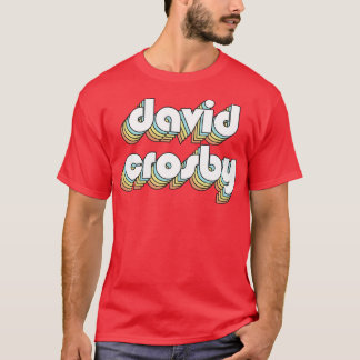 Camiseta David Crosby Retro Rainbow Typography Style