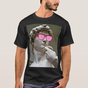 Camiseta David lleva gafas de color rosa
